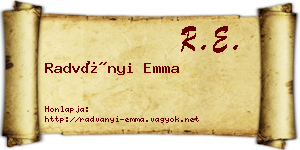 Radványi Emma névjegykártya